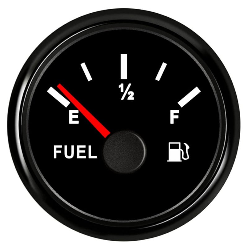 ARTILAURA 0-90 ohm Fuel Gauge 2 inch Boat Fuel Level Gauge Marine Gas Tank Meter for Universal AUTO Car Truck Diesel RV Vehicle (Black) - Image 1